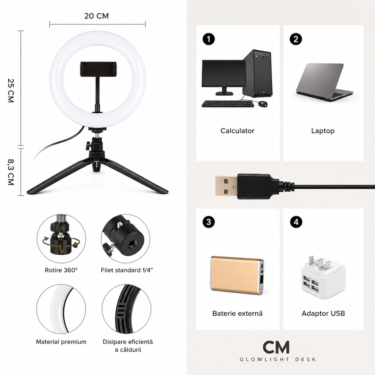 GlowLight Desk Ring Light